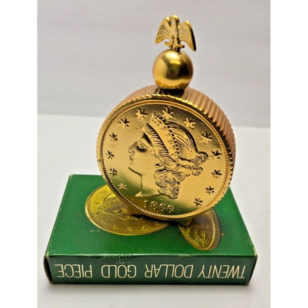 Vintage Avon Twenty Dollar Gold Piece Decanter Windjammer After Shave 6oz W/Box